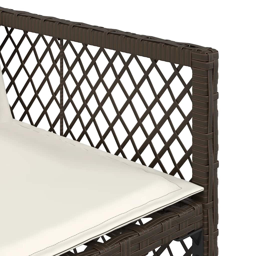 Set da Pranzo da Giardino 15 pz con Cuscini Marrone Polyrattan | homemem39