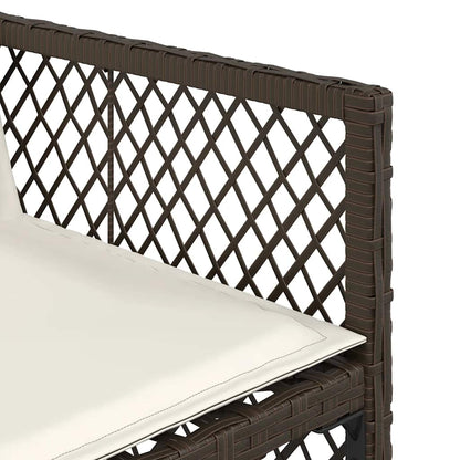 Set da Pranzo da Giardino 15 pz con Cuscini Marrone Polyrattan | homemem39