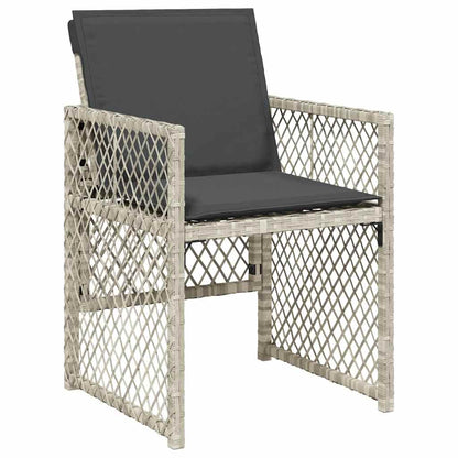Set da Pranzo da Giardino 15 pz con Cuscini Grigio Polyrattan | homemem39