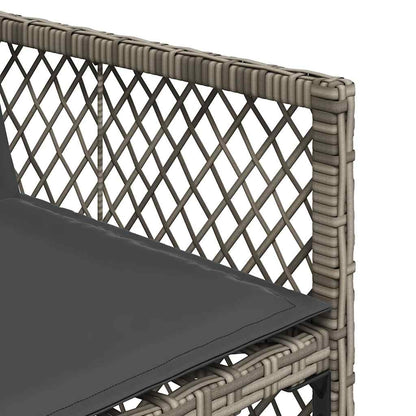 Set da Pranzo da Giardino 15 pz con Cuscini Grigio Polyrattan | homemem39