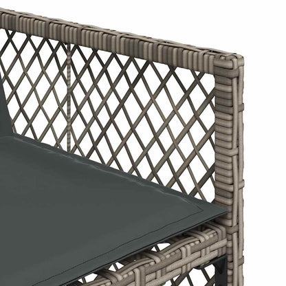 Set da Pranzo da Giardino 17pz con Cuscini Grigio in Polyrattan | homemem39