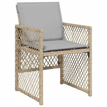 Set Pranzo da Giardino 17 pz con Cuscini Beige Misto Polyrattan | homemem39