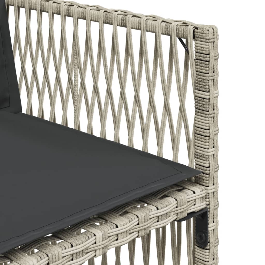 Set da Pranzo da Giardino 7 pz Cuscini Polyrattan Grigio Chiaro - homemem39