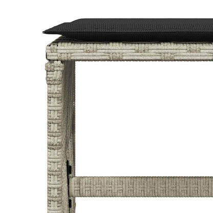 Set Pranzo da Giardino 9pz con Cuscini Grigio Chiaro Polyrattan | homemem39