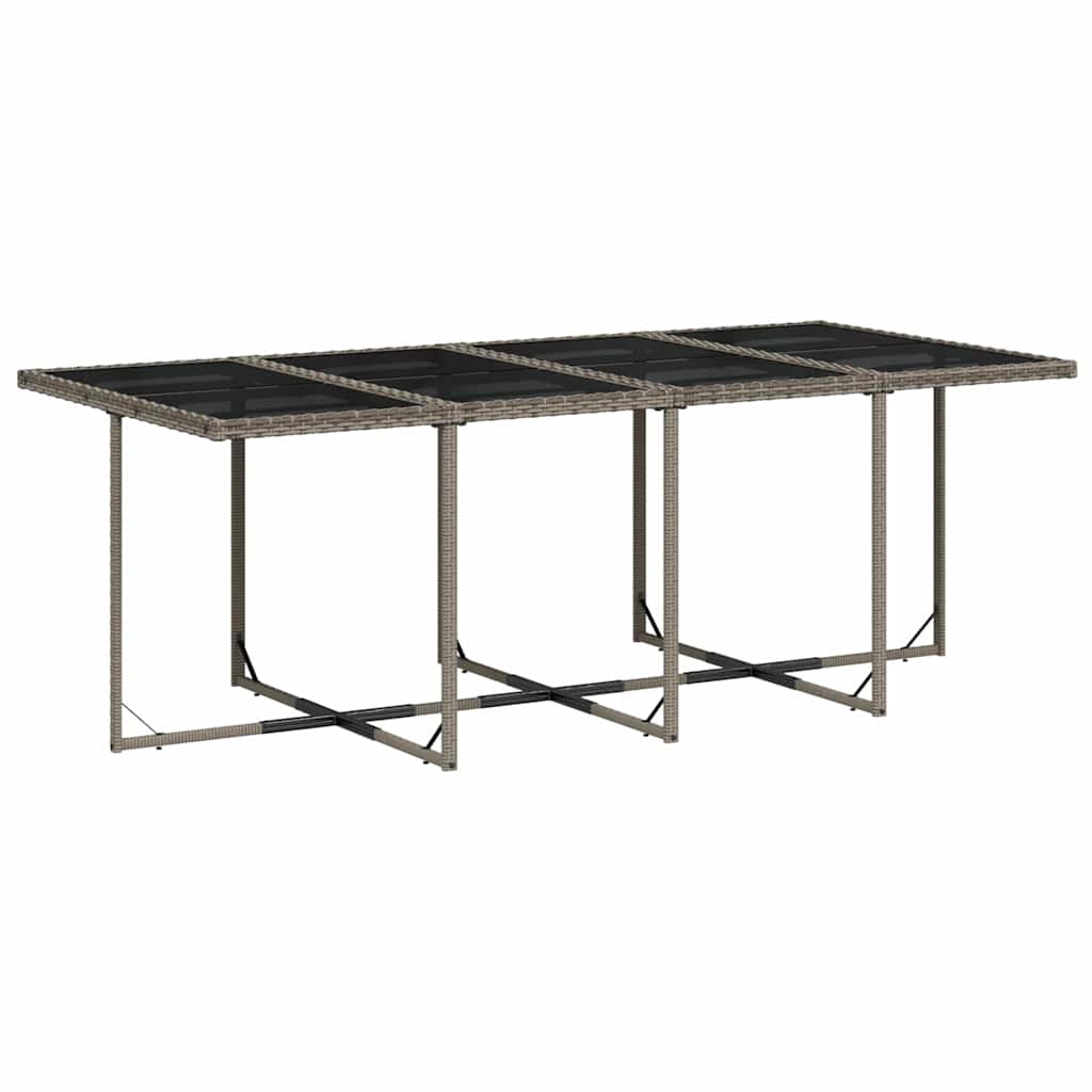 Set da Pranzo da Giardino 13pz con Cuscini Grigio in Polyrattan | homemem39