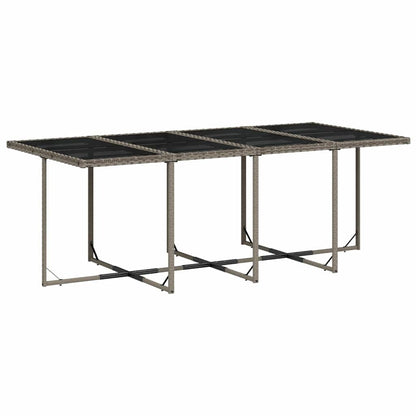 Set da Pranzo da Giardino 13pz con Cuscini Grigio in Polyrattan | homemem39