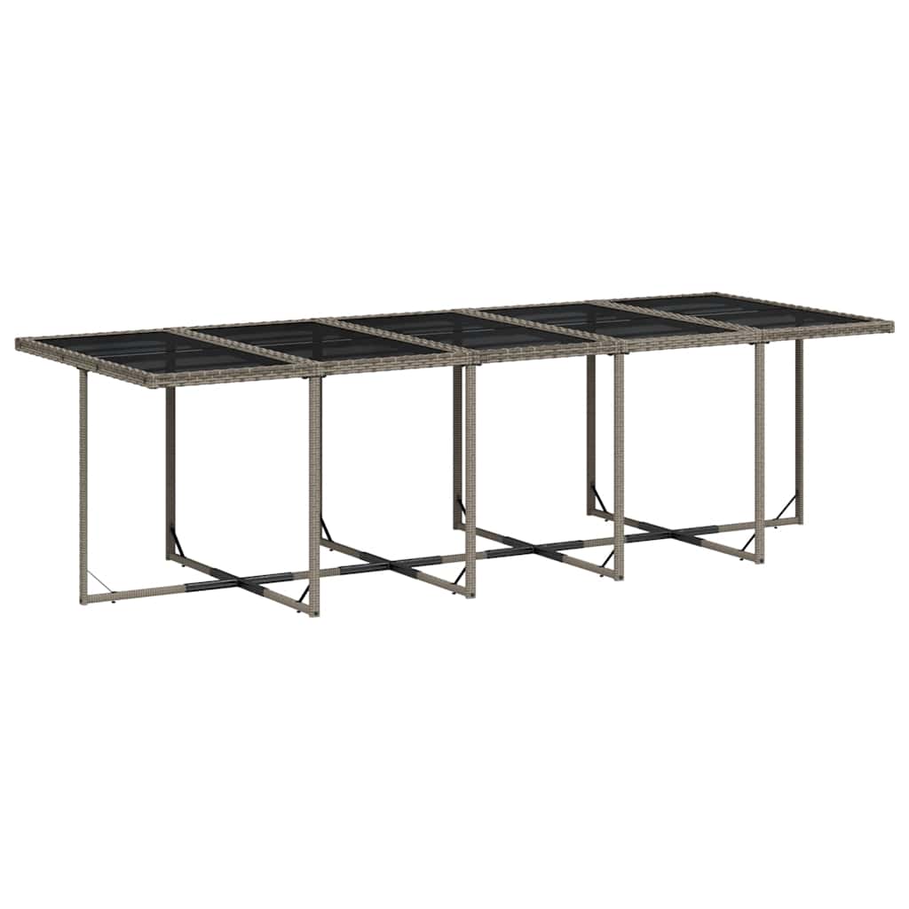 Set da Pranzo da Giardino 15 pz con Cuscini Grigio Polyrattan | homemem39