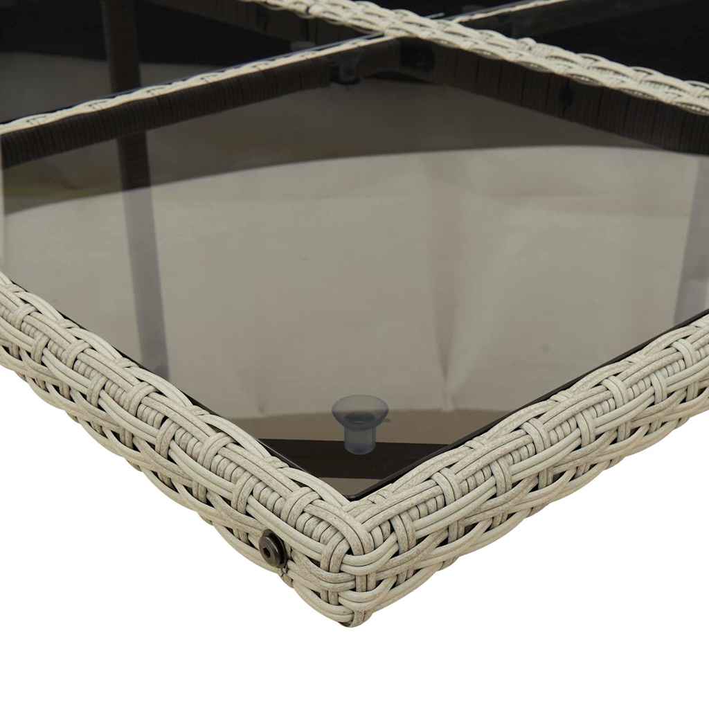 Set da Pranzo da Giardino 15 pz con Cuscini Grigio Polyrattan | homemem39