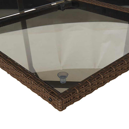 Set da Pranzo da Giardino 5pz con Cuscini in Polyrattan Marrone | homemem39