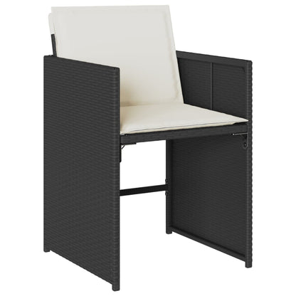 Set da Pranzo da Giardino 5 pz Nero con Cuscini in Polyrattan - homemem39