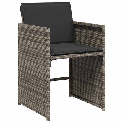 Set da Pranzo da Giardino 7 pz con Cuscini in Polyrattan Grigio | homemem39