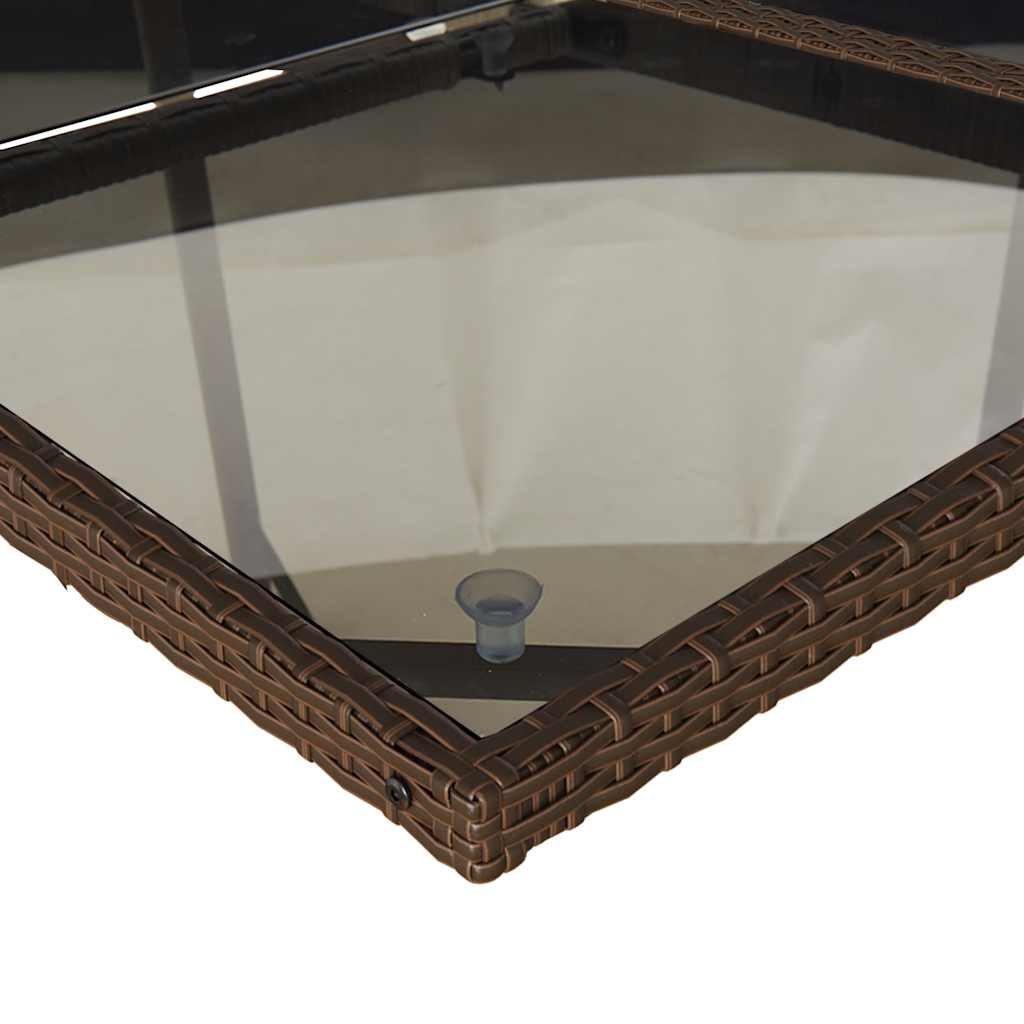 Set da Pranzo da Giardino 7pz con Cuscini in Polyrattan Marrone | homemem39