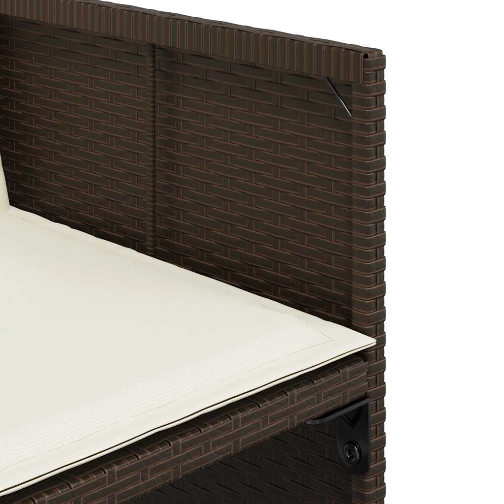 Set da Pranzo da Giardino 7pz con Cuscini in Polyrattan Marrone | homemem39