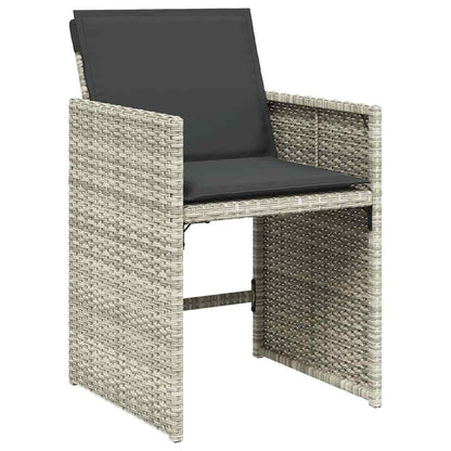 Set da Pranzo da Giardino 7 pz Cuscini Polyrattan Grigio Chiaro | homemem39