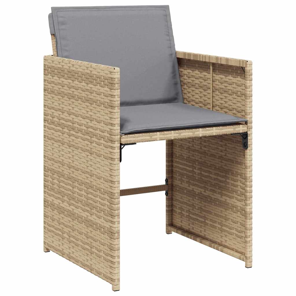 Set Pranzo da Giardino 7 pz con Cuscini Beige Misto Polyrattan | homemem39