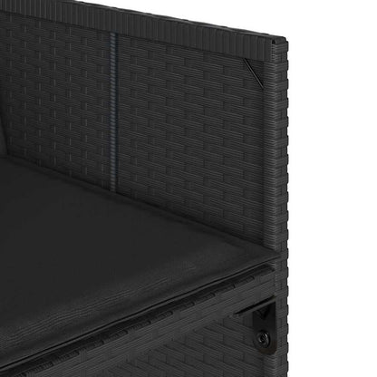Set da Pranzo da Giardino 9 pz con Cuscini Nero in Polyrattan | homemem39