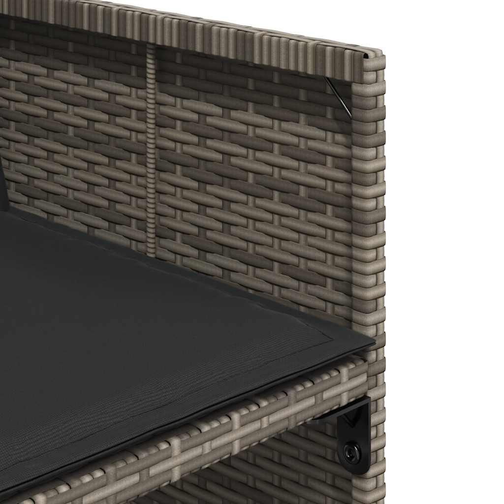 Set da Pranzo da Giardino 9 pz con Cuscini in Polyrattan Grigio | homemem39