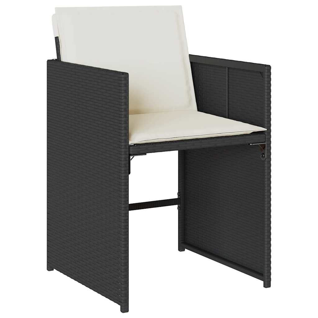 Set da Pranzo da Giardino 11 pz con Cuscini in Polyrattan Nero | homemem39
