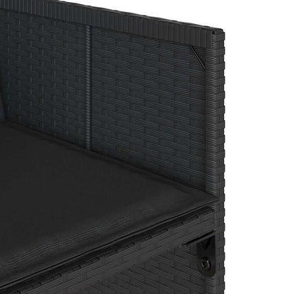 Set da Pranzo da Giardino 13pz con Cuscini Nero in Polyrattan | homemem39
