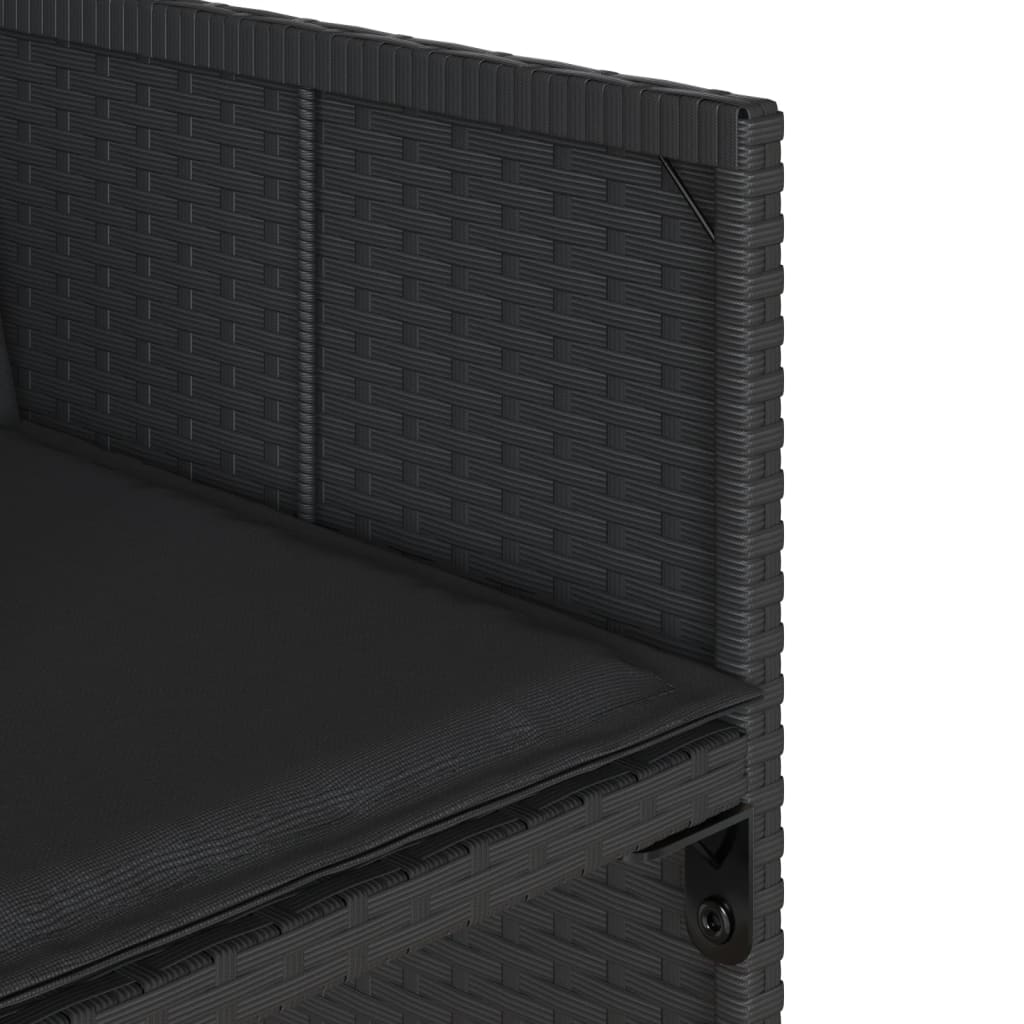 Set da Pranzo da Giardino 13pz con Cuscini Nero in Polyrattan - homemem39