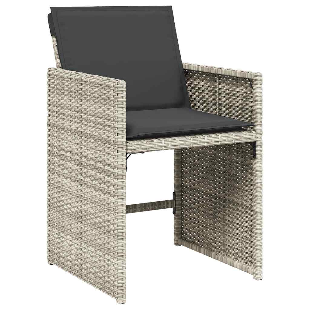 Set da Pranzo da Giardino 13pz con Cuscini Grigio in Polyrattan | homemem39