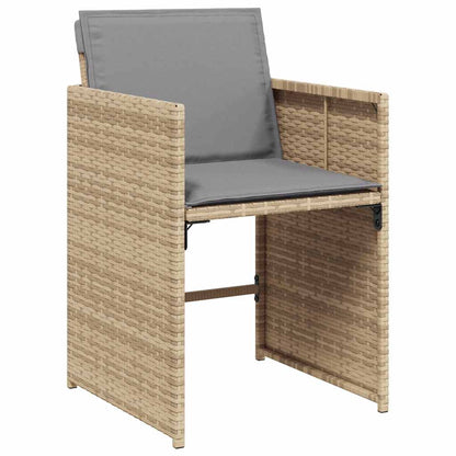 Set Pranzo da Giardino 13 pz con Cuscini Beige Misto Polyrattan | homemem39