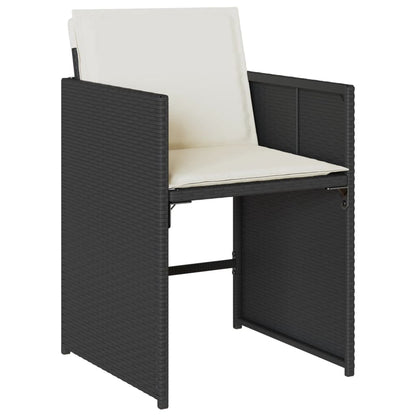 Set da Pranzo da Giardino 13pz con Cuscini Nero in Polyrattan | homemem39