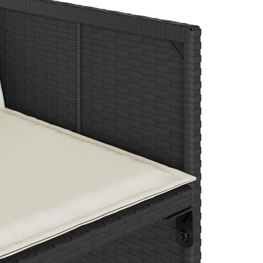 Set da Pranzo da Giardino 13pz con Cuscini Nero in Polyrattan | homemem39