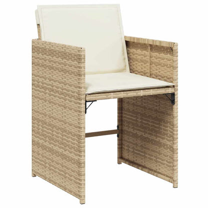 Set da Pranzo da Giardino 13 pz con Cuscini Beige in Polyrattan | homemem39