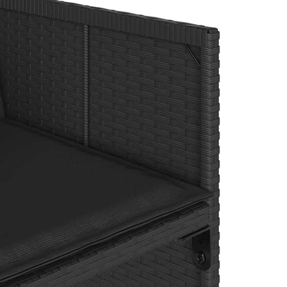 Set da Pranzo da Giardino 9 pz con Cuscini Nero in Polyrattan | homemem39