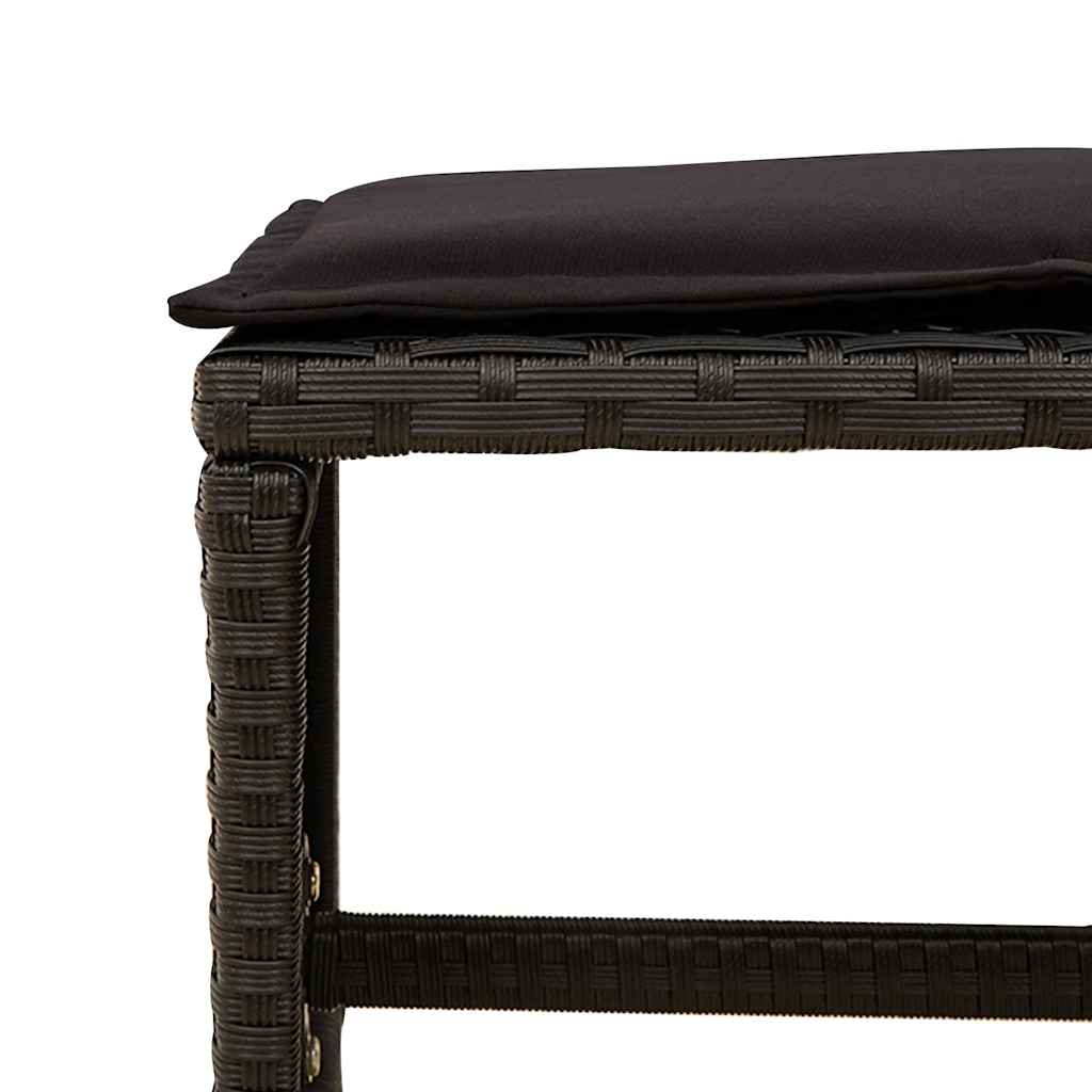 Set da Pranzo da Giardino 9 pz con Cuscini Nero in Polyrattan | homemem39