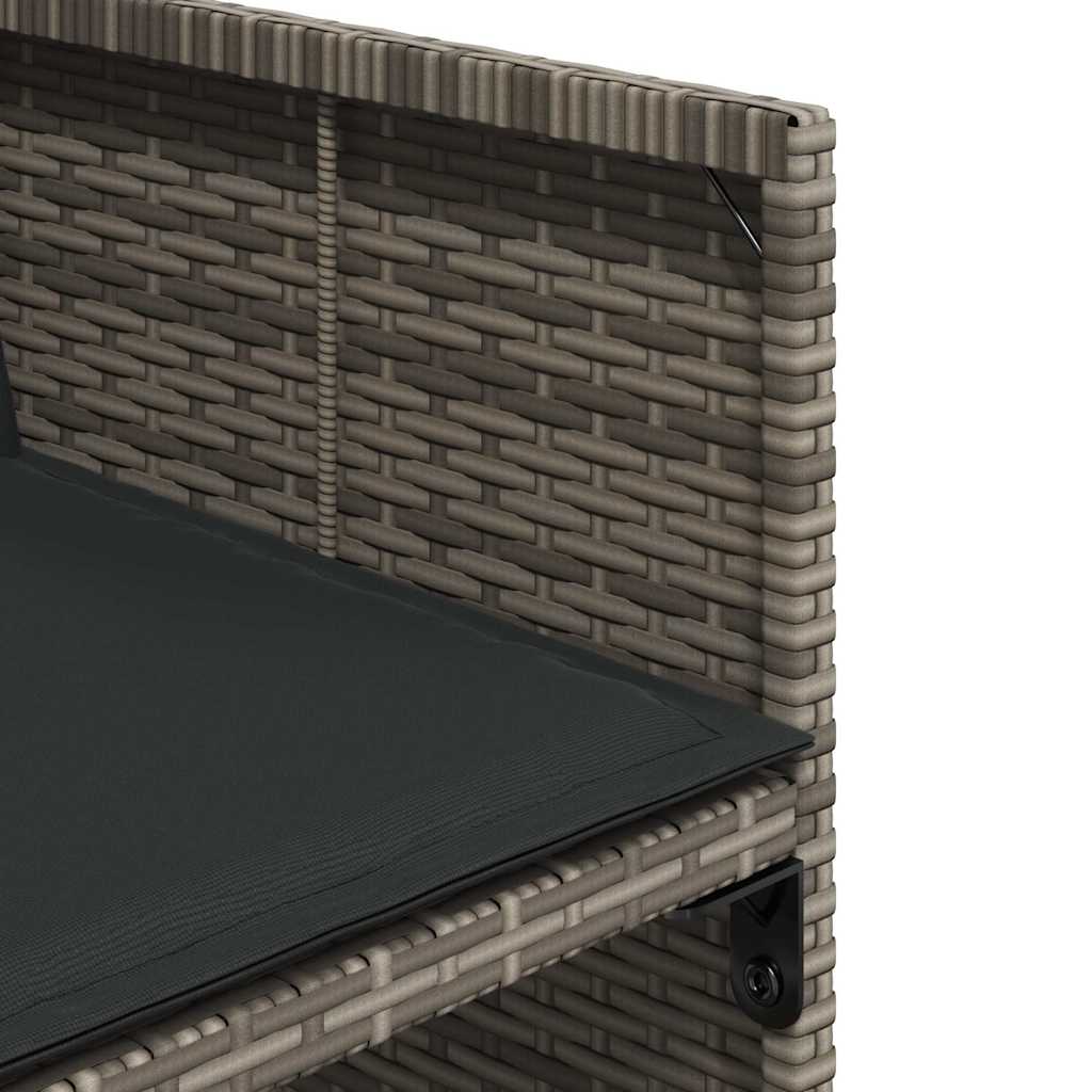 Set da Pranzo da Giardino 9 pz con Cuscini in Polyrattan Grigio | homemem39