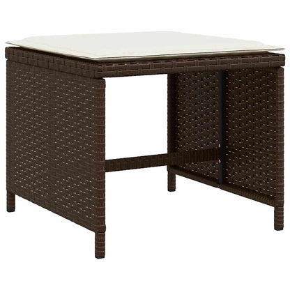 Set da Pranzo da Giardino 11 pz con Cuscini Polyrattan Marrone | homemem39