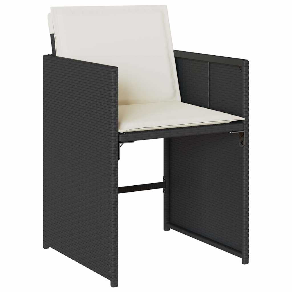 Set da Pranzo da Giardino 11 pz con Cuscini in Polyrattan Nero | homemem39