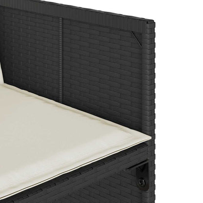 Set da Pranzo da Giardino 11 pz con Cuscini in Polyrattan Nero | homemem39