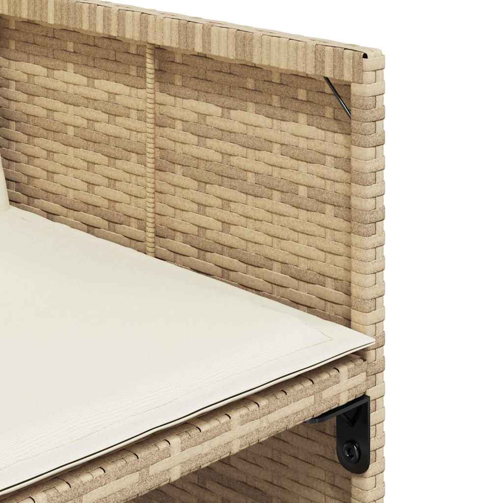 Set da Pranzo da Giardino 11 pz con Cuscini Beige in Polyrattan | homemem39