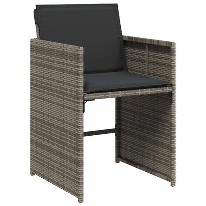 Set da Pranzo da Giardino 13pz con Cuscini Grigio in Polyrattan | homemem39