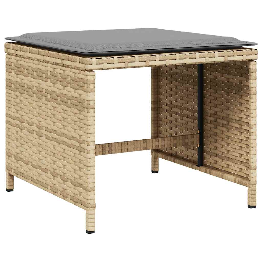 Set Pranzo da Giardino 13 pz con Cuscini Beige Misto Polyrattan | homemem39