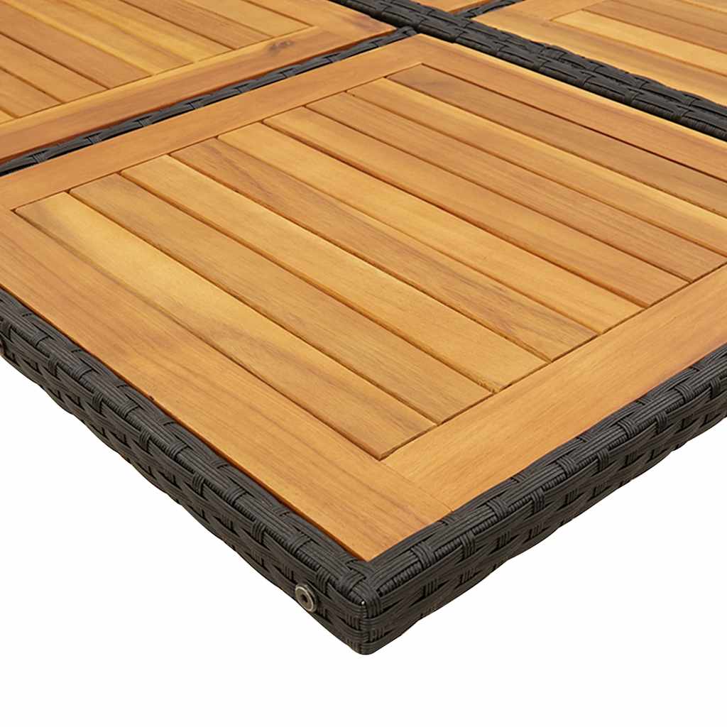 Set da Pranzo da Giardino 13pz con Cuscini Nero in Polyrattan | homemem39