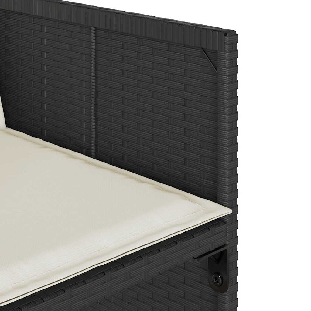 Set da Pranzo da Giardino 13pz con Cuscini Nero in Polyrattan | homemem39