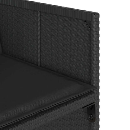 Set da Pranzo da Giardino 15 pz con Cuscini Nero in Polyrattan | homemem39