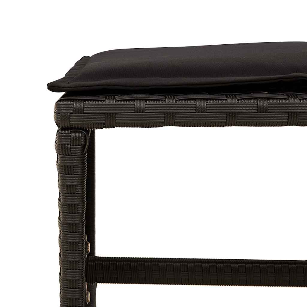 Set da Pranzo da Giardino 15 pz con Cuscini Nero in Polyrattan | homemem39