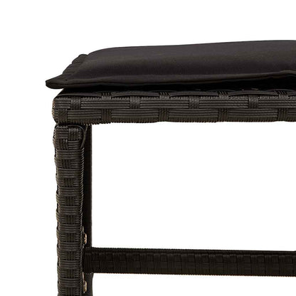 Set da Pranzo da Giardino 15 pz con Cuscini Nero in Polyrattan | homemem39
