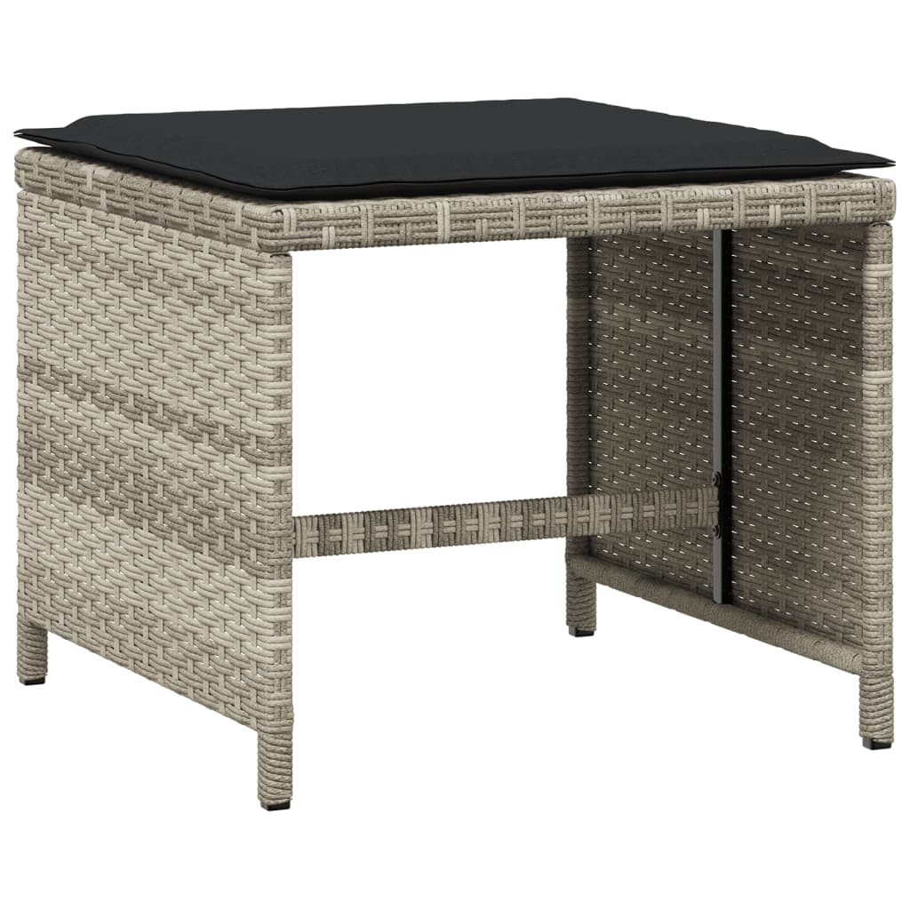 Set da Pranzo da Giardino 15 pz con Cuscini Grigio Polyrattan - homemem39
