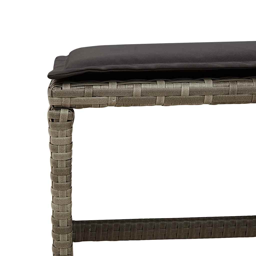 Set da Pranzo da Giardino 15 pz con Cuscini Grigio Polyrattan | homemem39