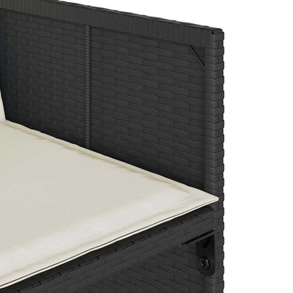 Set da Pranzo da Giardino 15 pz con Cuscini Nero in Polyrattan | homemem39