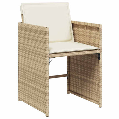 Set da Pranzo da Giardino 15 pz con Cuscini Beige in Polyrattan | homemem39