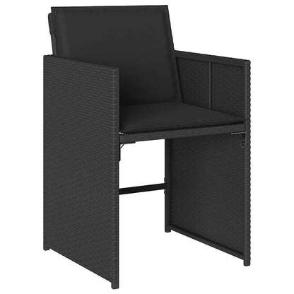 Set da Pranzo da Giardino 17 pz con Cuscini Nero in Polyrattan | homemem39