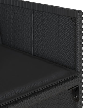 Set da Pranzo da Giardino 17 pz con Cuscini Nero in Polyrattan - homemem39