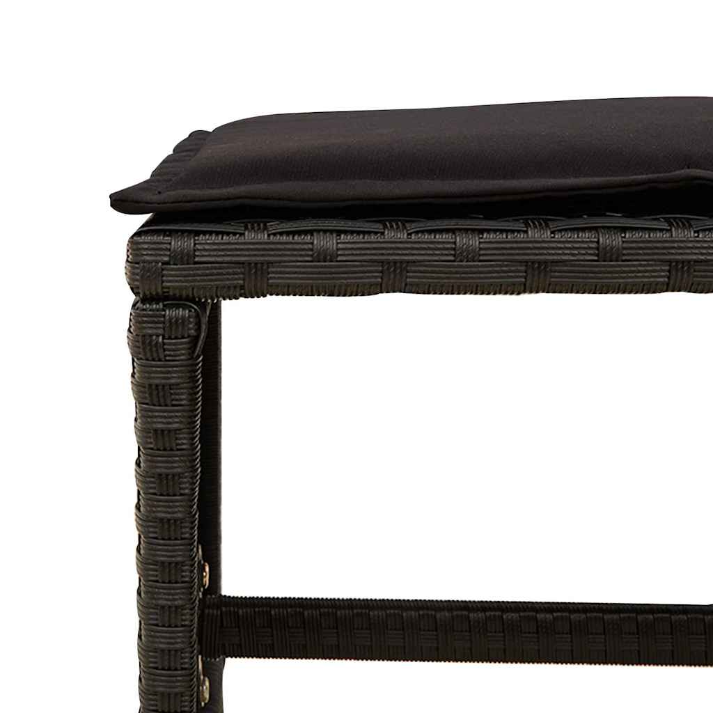 Set da Pranzo da Giardino 17 pz con Cuscini Nero in Polyrattan | homemem39
